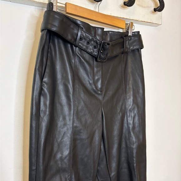 Ann Taylor Vegan Leather Belted Ankle Pants - Picture 5 of 8